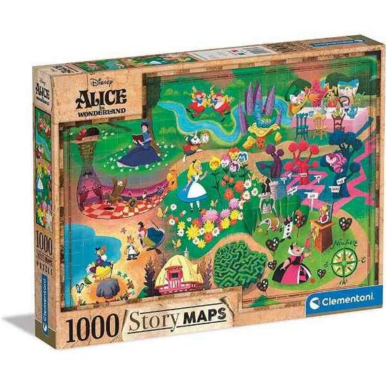 DISNEY - Alice in Wonderland - Story Maps  Puzzel 1000 stukjes