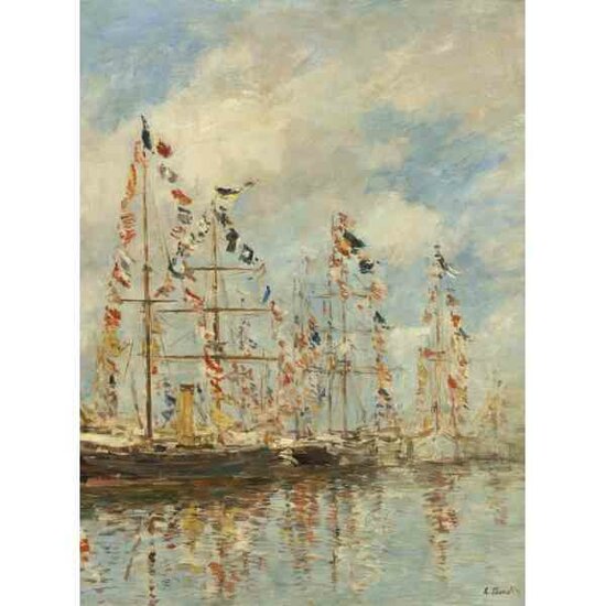 Eug&egrave;ne Boudin - Yacht Basin at Trouville-Deauville, 1895/1896 puzzel 2000 stukjes