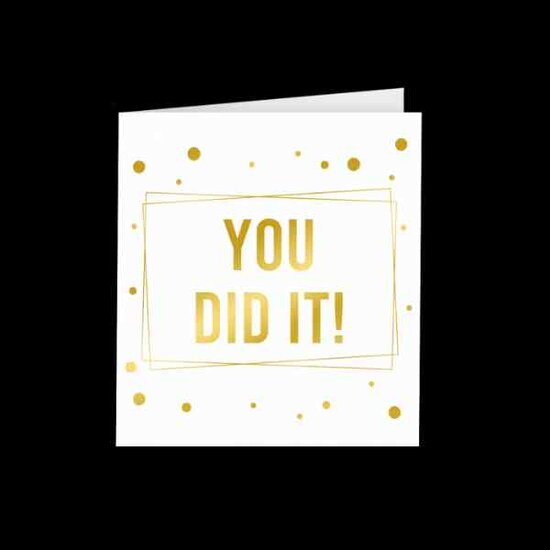 Gold White Cards You Did It