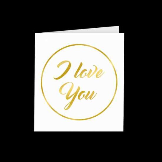 Gold White Cards I Love You