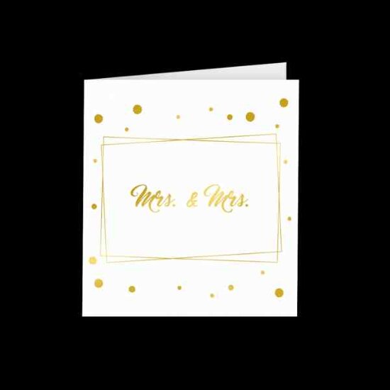 Gold White Cards Mrs &amp; Mrs