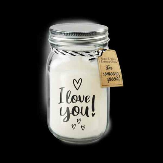 Black &amp; White Geurkaars I Love You