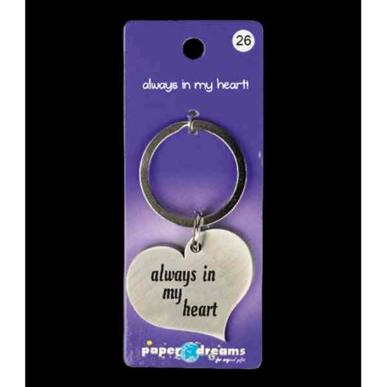 Paper Dreams Hart sleutelhanger - Always in my heart