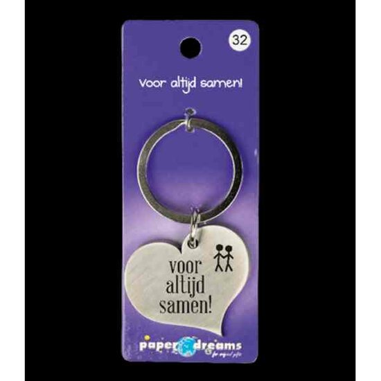 Paper Dreams Hart sleutelhanger - voor altijd samen