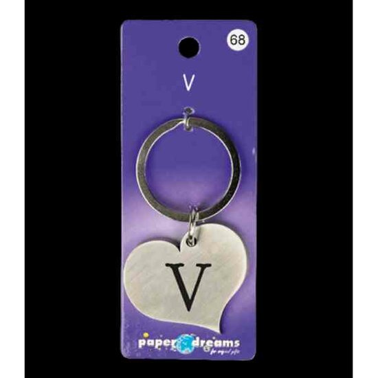Paper Dreams Hart sleutelhanger - V
