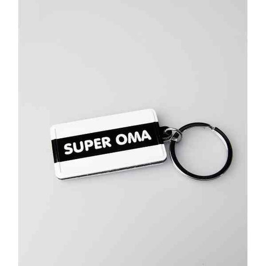 Black &amp; White keyring - Super oma