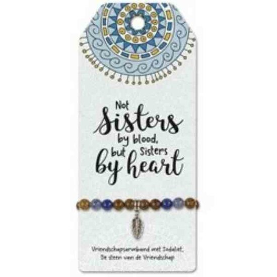 Vriendschapsarmband met sodaliet  Sisters by heart