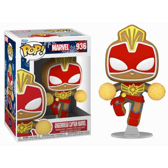 Funko Pop MARVEL - Bobble Head POP N&deg; 936 - Gingerbread Captain Marvel