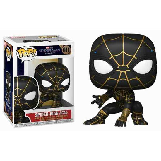 Funko Spider-Man (Black &amp; Gold Suit) - Funko Pop! - Spider-Man: No Way Home Figuur - 9cm
