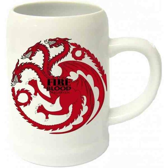 GAME OF THRONES - Bierglas - Fire and Blood Targaryen Ceramic