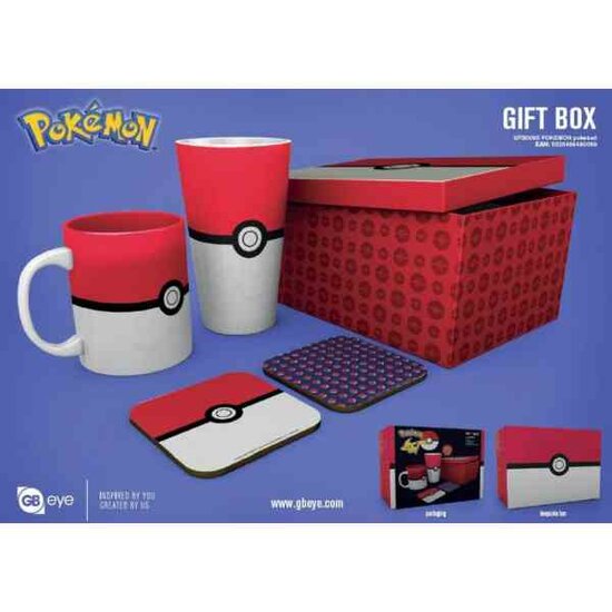 POKEMON - Giftbox - Pint, mug &amp; 2 coasters - Pokeball