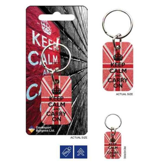 KEEP CALM - Metal Keychain - Glitter Pink - Sleutelhanger
