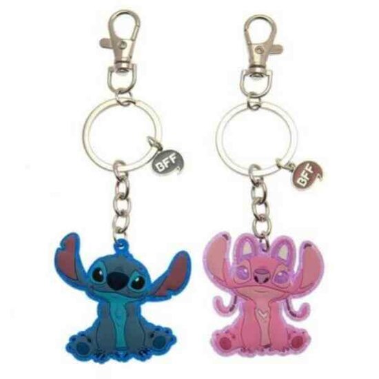 STITCH &amp; ANGEL - Duo Set Metal BFF Keychains