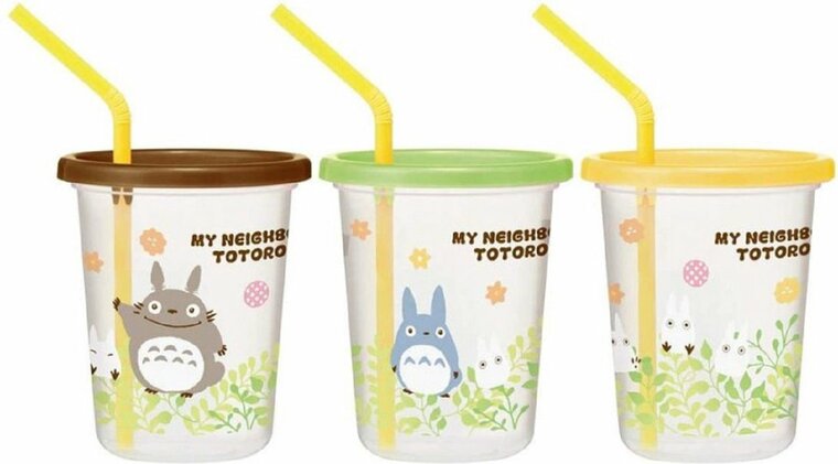 Ghibli - My Neighbor Totoro - Set van 3 glazen met rietjes