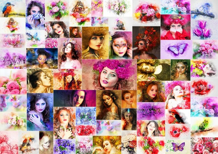 Collage - Women  -  Puzzel 1500  stukjes