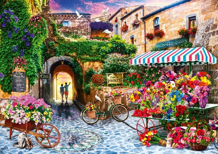 The Flower Market - puzzel 1000 Stukjes