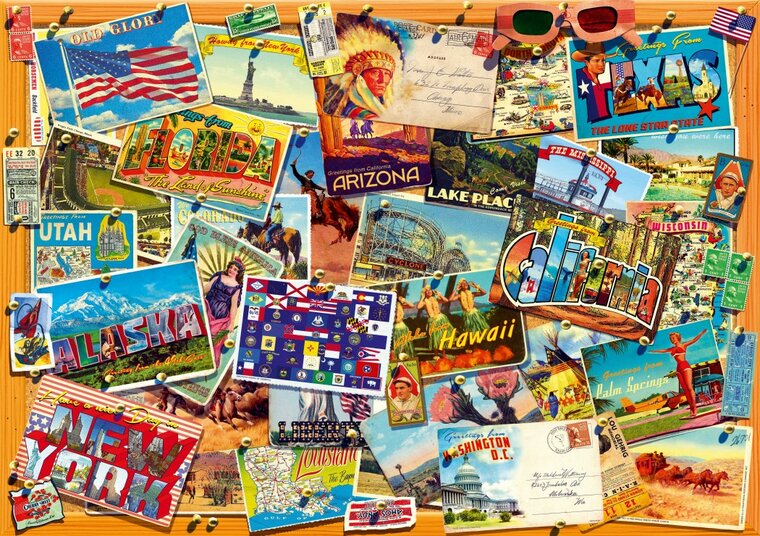 Postcard (USA) - Puzzel 1000 Stukjes