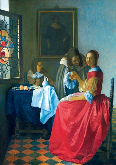 Vermeer- The Girl with the Wine Glass, 1659 - Puzzel - 1000 Stukjes