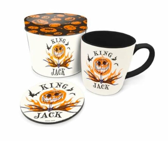 NIGHTMARE BEFORE CHRISTMAS - King Jack - Mug &amp; coaster in metal tin