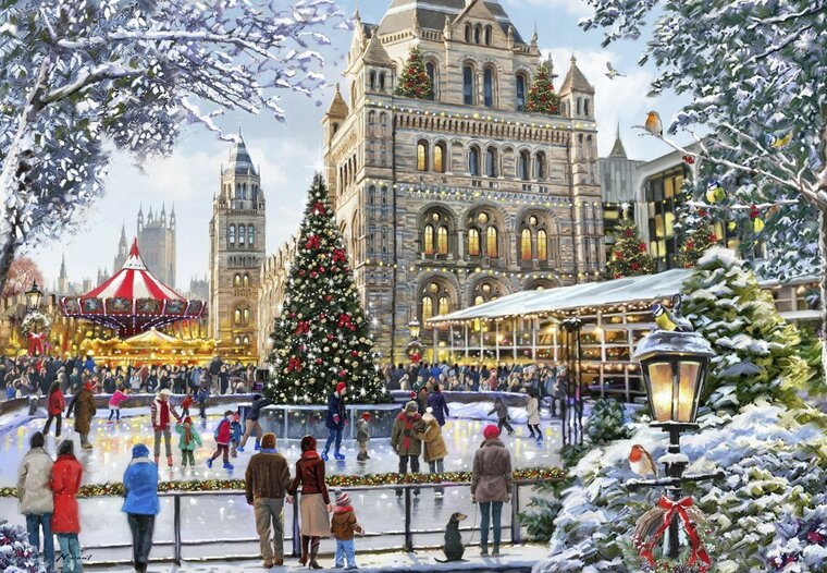 Skating Outside Natural History Museum  Puzzel 1000 stukjes