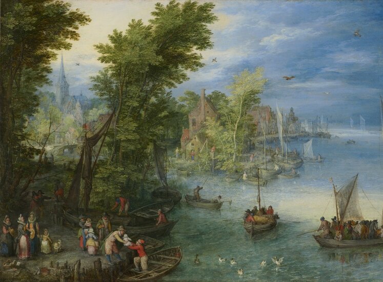 Jan Brueghel - River Landscape, 1607 Puzzel 2000 Stukjes