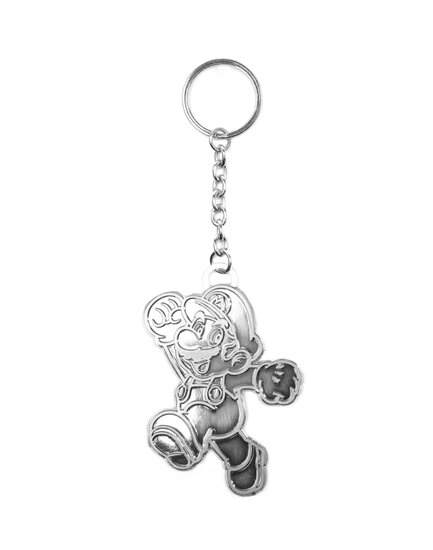 NINTENDO - Silver Mario Keychain / Sleutelhanger