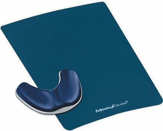 Fellowes muismat + polssteun blauw met Microban