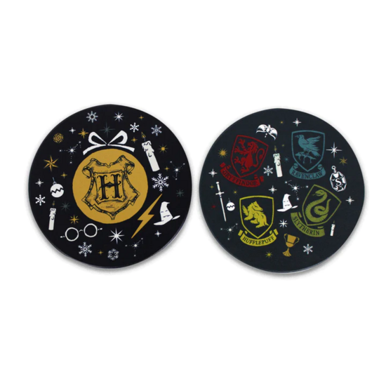 HARRY POTTER - Ceramic Coasters Set of 2 - &quot; Christmas &quot;