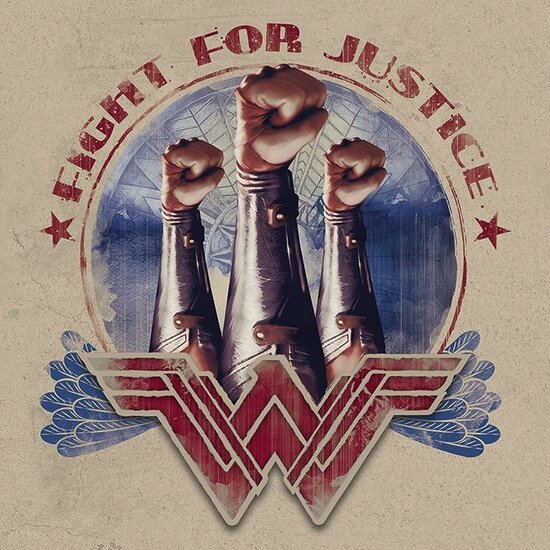 WONDER WOMAN - Canvas 40X40 &#039;18mm&#039; - Fight For Justice