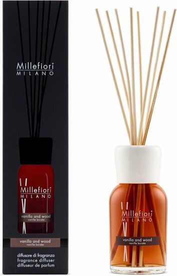 Millefiori Milano Geurstokjes 250 ml - Vanilla &amp; Wood