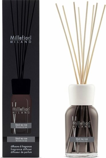 Millefiori Milano Geurstokjes 250 ml - Black Tea Rose