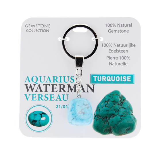 Gemstone -Turquoise - Sleutelhanger - Sterrenbeeld - Waterman