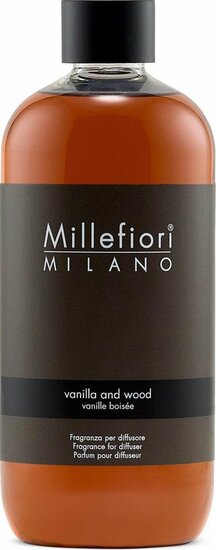 Millefiori Milano Navulling voor Geurstokjes 500 ml - Vanilla &amp; Wood