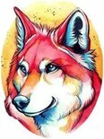 Diamond Painting Colourful Husky 20 x 20 cm vierkante steentjes