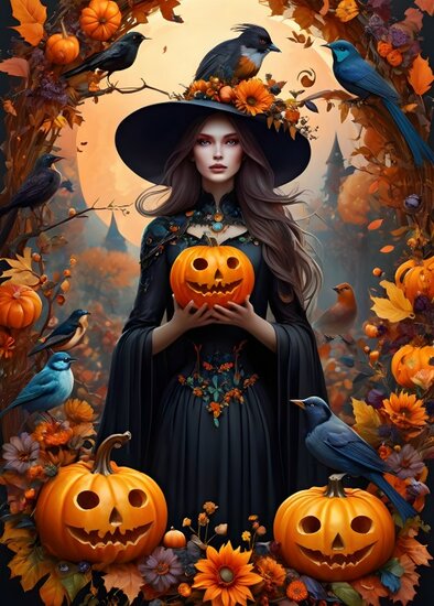 Halloween Witch / Heks Puzzel 500 Stukjes