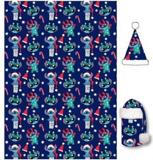 LILO &amp; STITCH - Flanel Blanket 110x140cm + Hat - Stitch