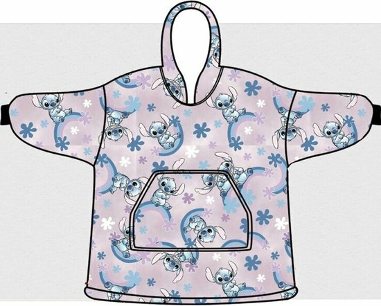 Disney Lilo &amp; Stitch Hoodie Fleece deken, Rainbow - Kind (One Size ) - Polyester