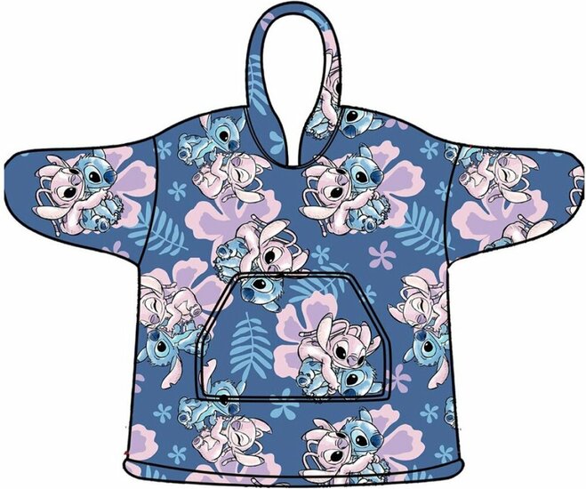 Disney Lilo &amp; Stitch Hoodie Fleece Deken, Angel &amp; Stitch - Volwassen - One Size