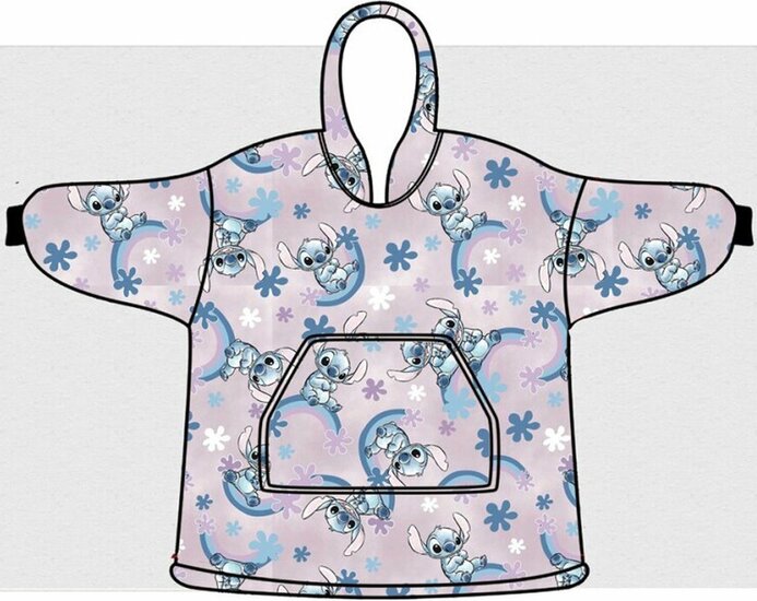 Disney Lilo &amp; Stitch Hoodie Fleece Deken, Rainbow - Volwassen - One Size