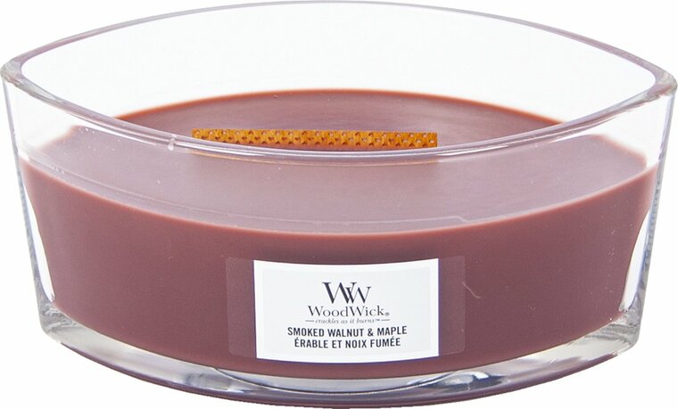  WoodWick Heartwick Flame Ellipse Geurkaars - Smoked Walnut &amp; Maple