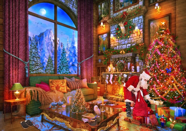 Christmas Lodge Puzzel 2000 Stukjes Bluebird