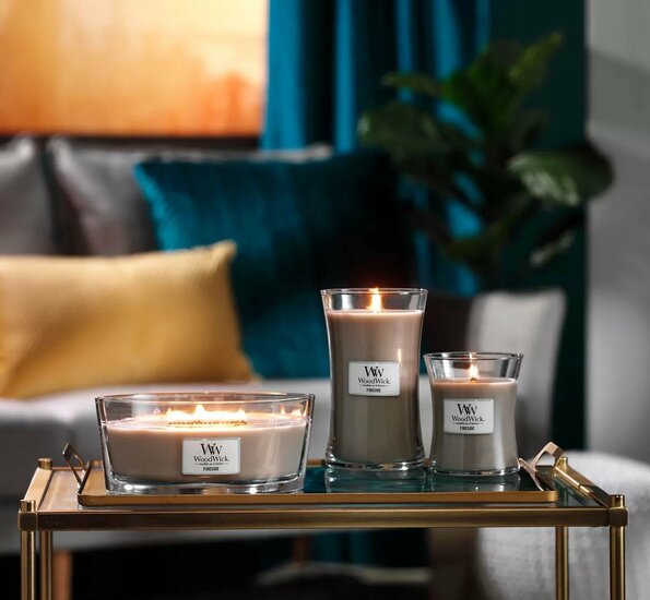 WoodWick Heartwick Flame Ellipse Geurkaars - Fireside