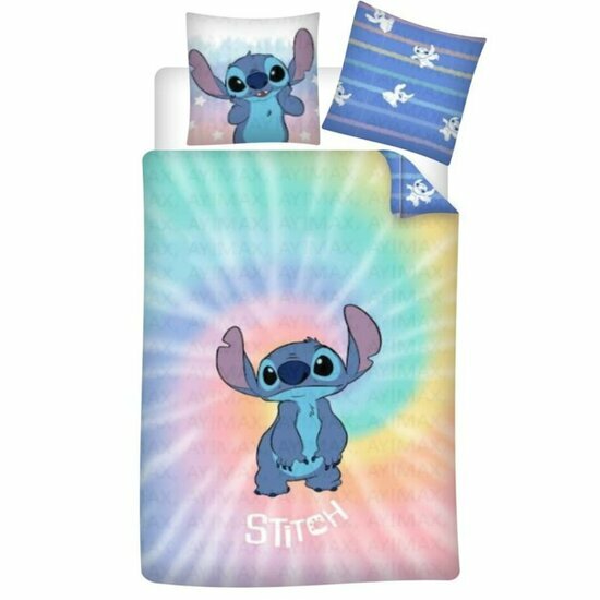 DISNEY - Duvet Cover 140x200cm - Stitch Rainbow &#039;100% PolyCoton&#039;