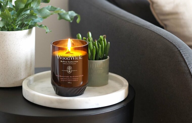 WoodWick ReNew Cherry Blossom &amp; Vanilla Medium Candle