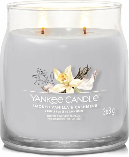 Yankee Candle Geurkaars Medium Jar Smoked Vanilla &amp; Cashmere Signature 368 gr