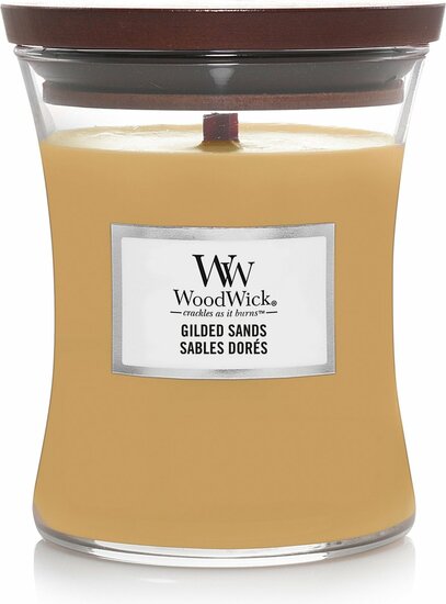 WoodWick Hourglass Medium Geurkaars - Gilded Sands
