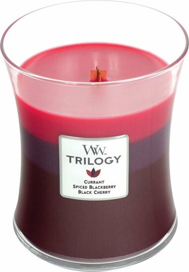 WoodWick Hourglass Medium Trilogy Geurkaars - Sun Ripened Berries