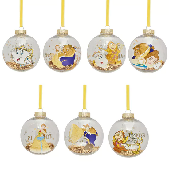 THE BEAUTY &amp; THE BEAST - Set of 7 Xmas Baubles