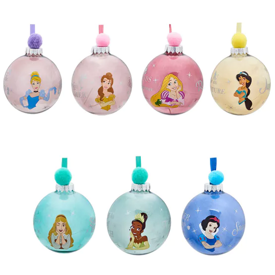 PRINCESS - Set of 7 Xmas Baubles