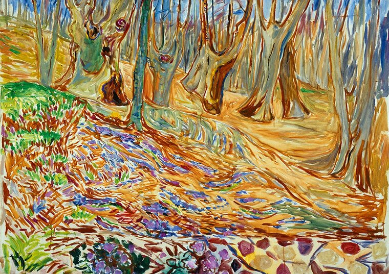 Edvard Munch - Elm Forrest in Spring, 1923  Puzzel 1000 Stukjes